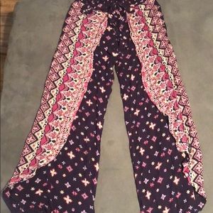 Pink and purple boho pants